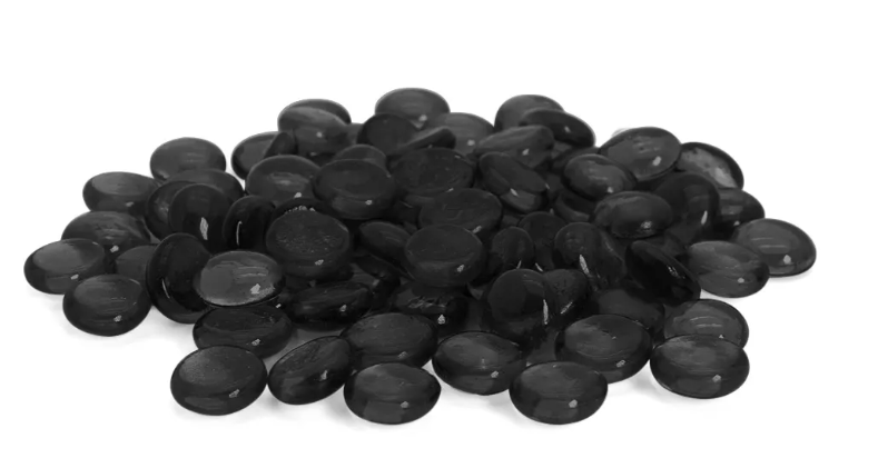 BLACK FLAT MARBLES, 5LBS | 1-Piece per Pack / 6-Packs per Case