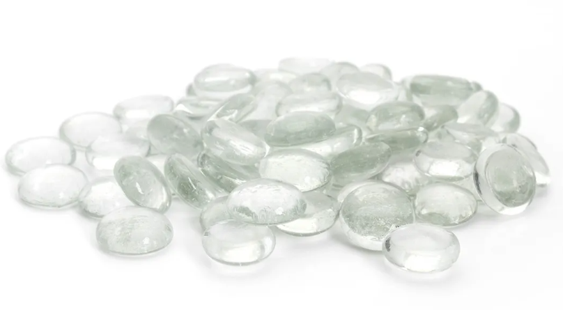 CLEAR FLAT MARBLES, 5LBS  | 1-Piece per Pack / 6-Packs per Case