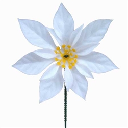 7" POINSETTIA HEAD PK 100 WHITE [Box]