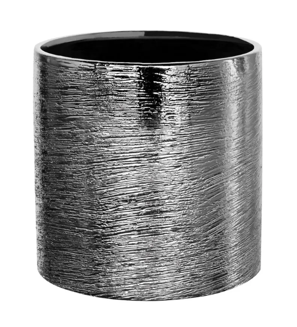 5" X 5" X 5" SILVER ETCH CYLINDER VASE | 12-Piece per Pack