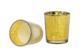 GOLD INNER & OUTER WAX FILLED VOTIVE | 36-Piece per Pack