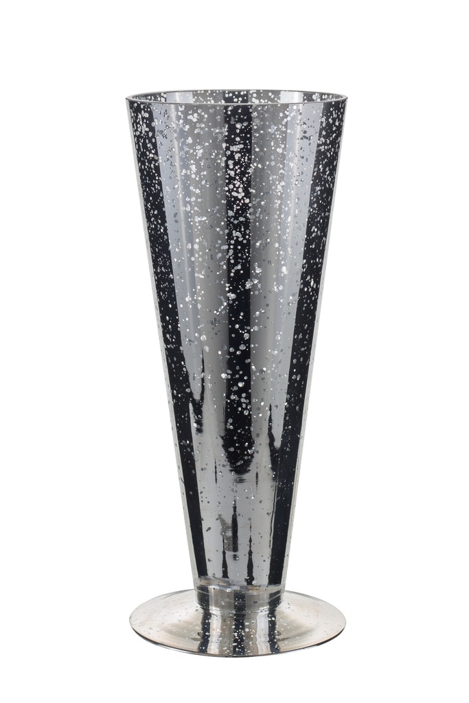 12" X 5" SILVER ANTIQUE PILSNER VASE | 12-Piece per Pack