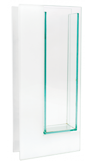 WHITE EDGE PLATE GLASS VASE 14X2X4" | 8-Piece per Pack