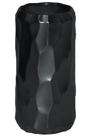 CERAMIC CYLINDER EMBOSSED MATTE BLACK 10X5X5 | 6-Piece per Pack