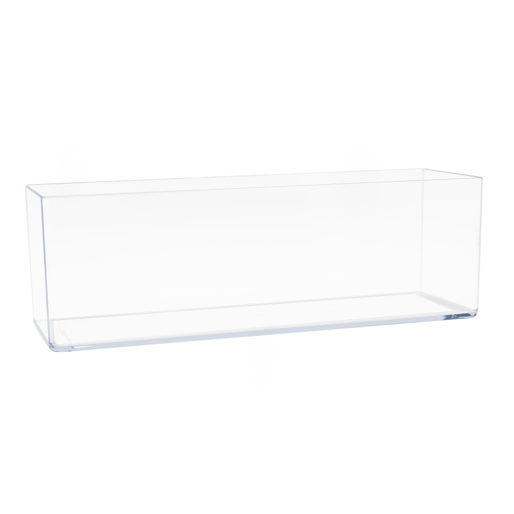 12" X 4" X 4" CLEAR PLASTIC RECTANGLE VASE | 12-Piece per Pack