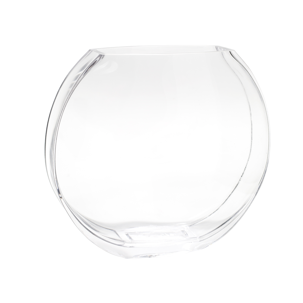 8" X 8" CLEAR ROUND FLASK VASE | 6-Piece per Pack