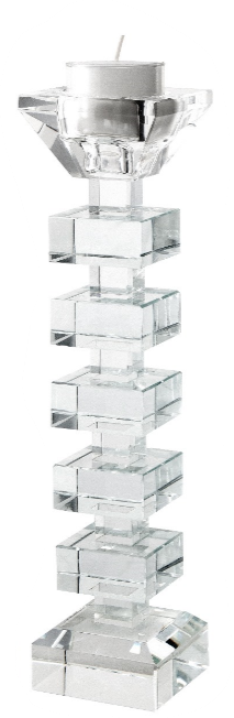 2.5"X9" CRYSTAL  SLIDE CANDLEHOLDER | 1-Piece per Pack / 12-Pack per Case