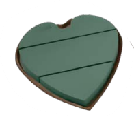 12" MACHE BACK SOLID OASIS HEART | 2-Piece per Pack / 2-Pack per Case