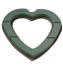 12" MACHE BACK OPEN OASIS HEART | 2-Piece per Pack / 2-Pack per Case