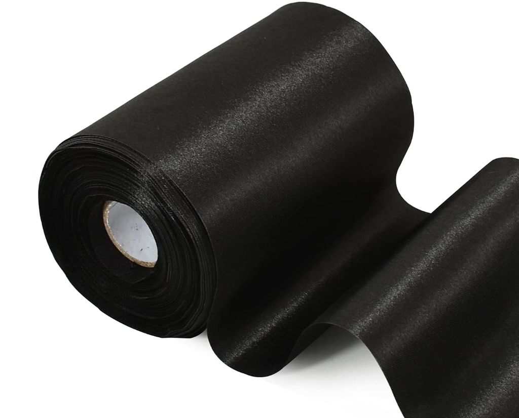 4" SATIN RIBBON BLACK | 50-Yards per Roll