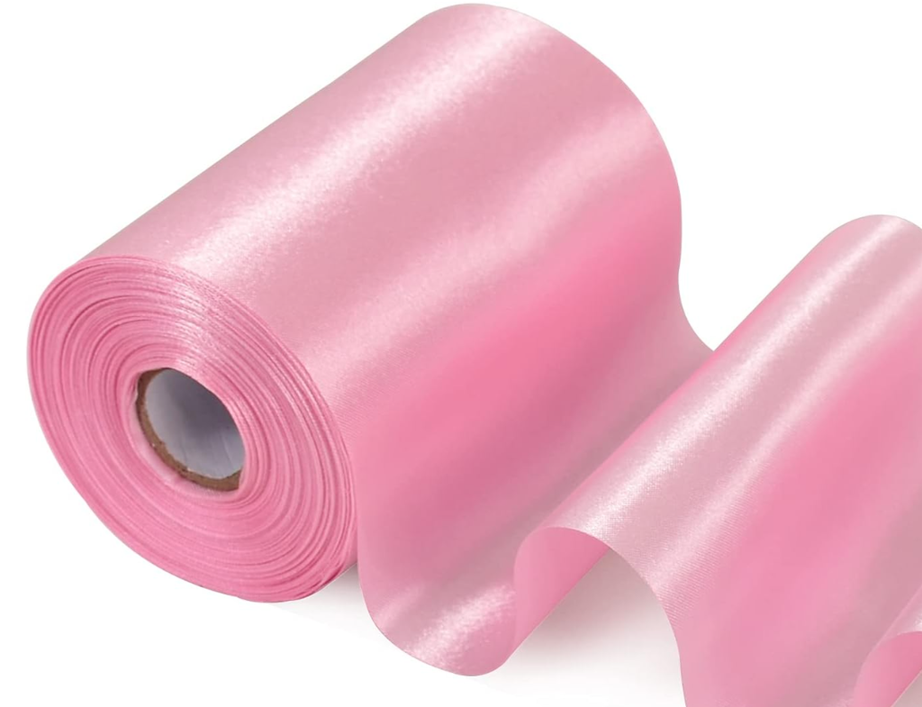 4" SATIN RIBBON PINK | 50-Yards per Roll