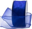2&1/2" DELUXE WIRED SHEER BLUE RIBBON | 50-Yards per ROLL