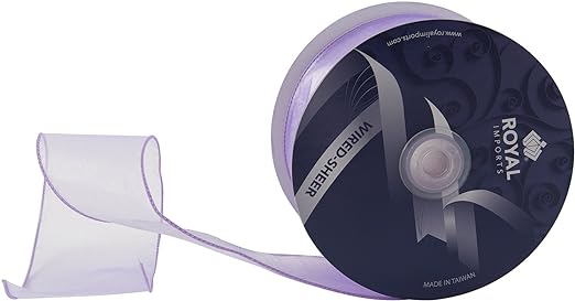 2 1/2" LAVENDER WIRED SHEER RIBBON | 50-Yards per Roll / 12-Rolls per Case