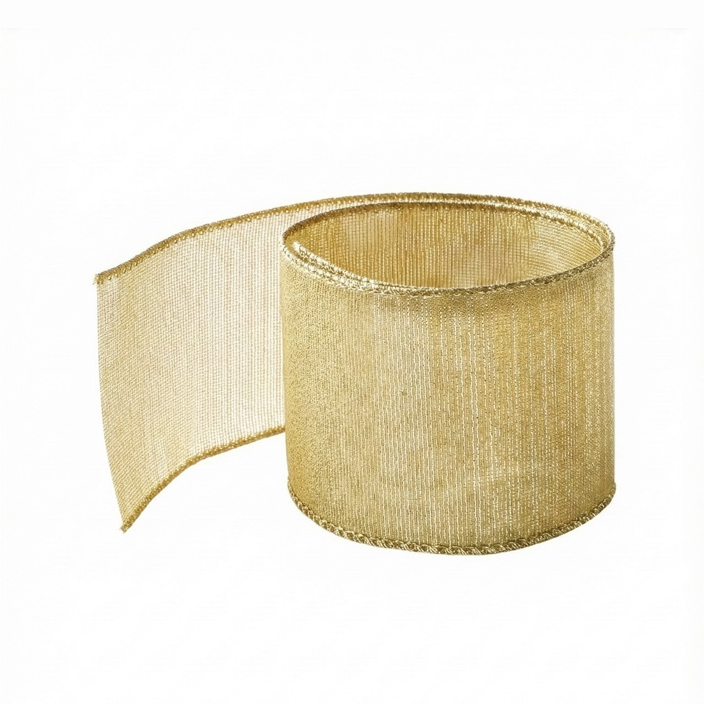 2 1/2" GOLD METALLIC WIRED RIBBON | 25-Yards per Roll / 12-Rolls per Case
