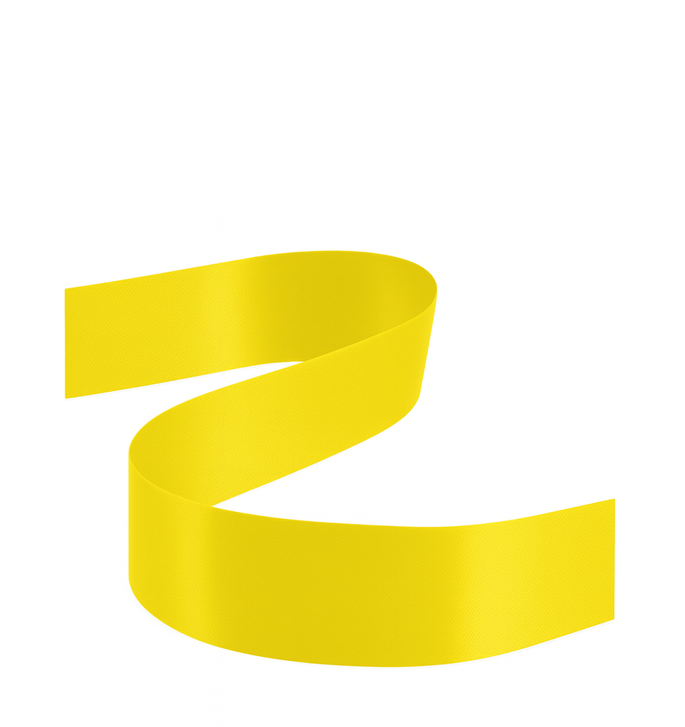 1 1/2" YELLOW DOUBLE FACED SATIN RIBBON | 50-Yards Per Roll / 12-Rolls Per Case