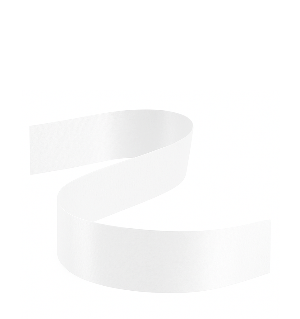 1 1/2" WHITE DOUBLE FACED SATIN RIBBON | 50-Yards Per Roll / 12-Roll Per Case