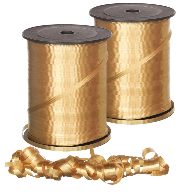 3/16" CURLING RIBBON GOLD X 500 YARDS [Roll]