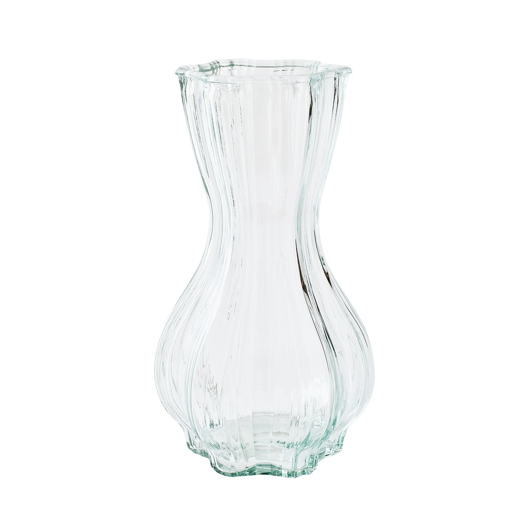 4" X 10" CLEAR PETAL GLASS VASE | 12-Piece per Pack