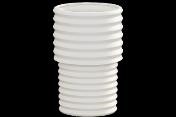 6"X10.25"H CERAMIC ROUND VASE W/EMBOSSED SPIRAL DESIGN-MATTE WHITE| 4-Piece per Pack