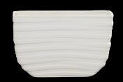 3.75"x9.25"H CERAMIC RECTANGLE POT W/PATTERN DESIGN-MATTE WHITE| 4-Piece per Pack