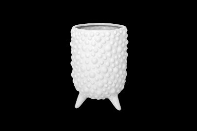 4.50"x7.50"H CERAMIC FOOTED POT W/SPHERE STUDS-MATTE| 4-Piece per Pack