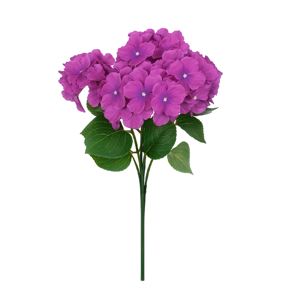 SILK HYDRANGEA VIOLET | 5-Heads per Bunch / 24-Bunch per Case