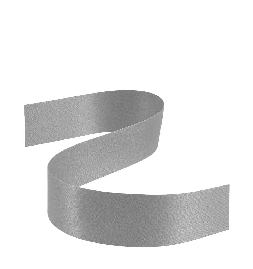 1 1/2" SILVER DOUBLE FACED SATIN RIBBON | 50-Yards Per Roll / 12-Roll Per Case