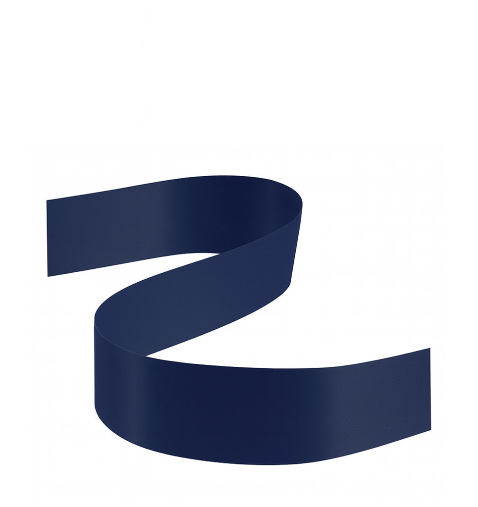 1 1/2" NAVY BLUE DOUBLE FACED SATIN  | 50-Yards Per Roll / 12-Roll Per Case