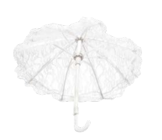 [75-0800WH] 11" MINIATURE LACE UMBRELLA | 12-Piece per Pack