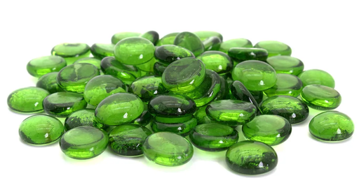 [FM5-GR] GREEN FLAT MARBLES, 5LBS  | 1-Piece per Pack / 6-Packs per Case