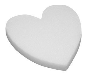 [18H-WH] 18" WHITE REINFORCED STYRO HEART | 1-Piece per Pack / 12-Pack per Case