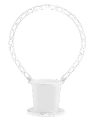 [29PB] 24×6.5″ LARGE WHITE FUNERAL BASKET WITH HANDLE | 24-Piece per Pack