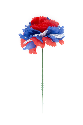 [CARN-RWBL] 3 1/2" RED WHITE BLUE CARNATION | 100-Piece per Pack / 10-Pack per Case