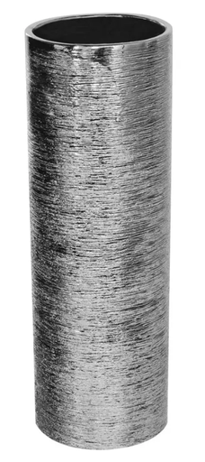 [CYL4412-ETCH-SV] 4" X 4" X 12" SILVER ETCH CYLINDER VASE | 12-Piece per Pack