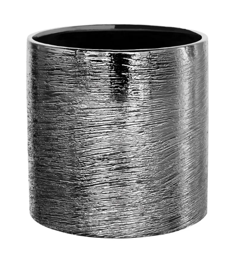 [CYL55-ETCH-SV] 5" X 5" X 5" SILVER ETCH CYLINDER VASE | 12-Piece per Pack