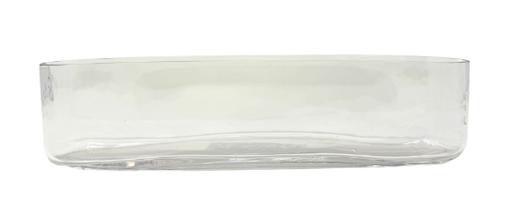 [F06028-CL] 14.5" X 3.75" CLEAR OVAL GLASS VASE | 12-Piece per Pack