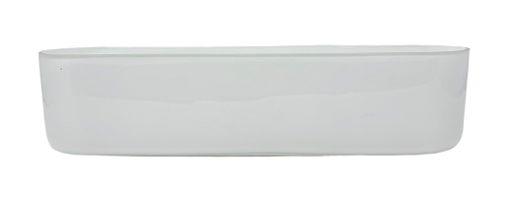 [F06028-WH] 14.5" X 3.75" WHITE OVAL GLASS VASE | 12-Piece per Pack