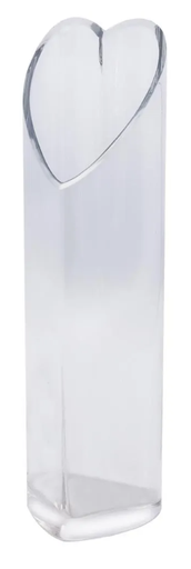 [H220C] 12" CLEAR HEART VASE | 12-Piece per Pack