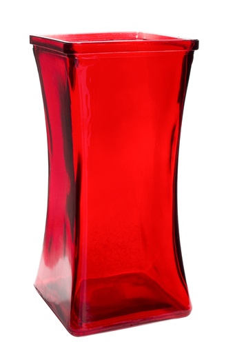 [MM39RD] 4" X 8.75" RED CURVED RECTANGLE GATHERING VASE | 12-Piece per Pack