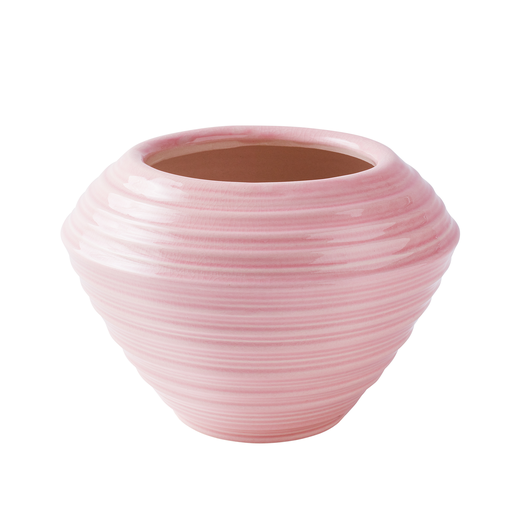 [CER-187-PK] 5"X 8"X 8" PINK CERAMIC TORNADO VASE | 12-Piece per Pack