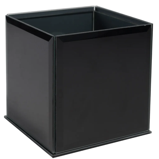 [R66-BK] 6X6 BLACK GLASS CUBE | 12-Piece per Pack
