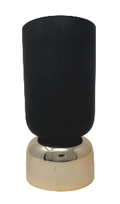 [V409-BKGD] 5" X 10" BLACK VASE W/ GOLD BASE | 12-Piece per Pack