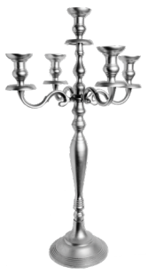 [21101] NICKEL PLATED ALUM CANDLEABRA 32 IN | 1-Piece per Pack