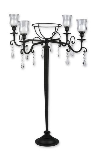 [R6265-BR] IRON CANDLEABRA 24" TALL - BROWN | 1-Piece per Pack