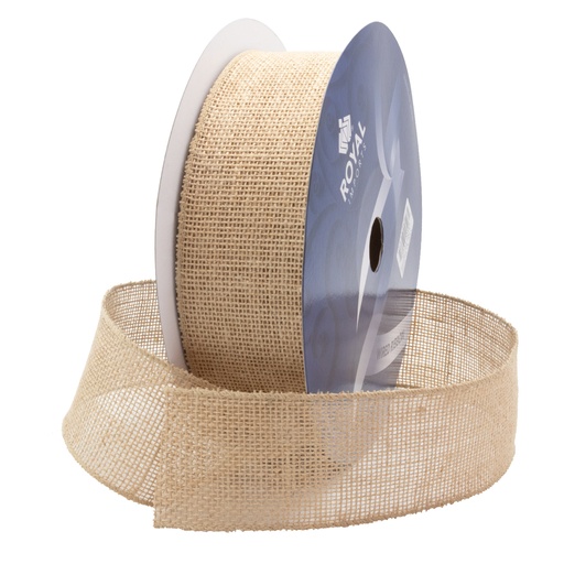 [40BURL] 2 1/2" BURLAP RIBBON W/ WIRED EDGE | 25-Yards per ROLL / 12-ROLL per Case