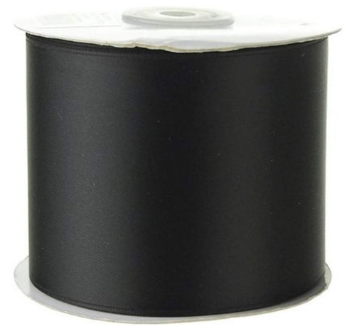 [40SAT-BK] 2&3/4" SATIN RIBBON BLACK | 50-Yards per Roll