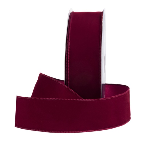 [40VEL-BBE] 2 1/2" BURGUNDY WIRED | 50-Yards per ROLL / 12-ROLL per Case