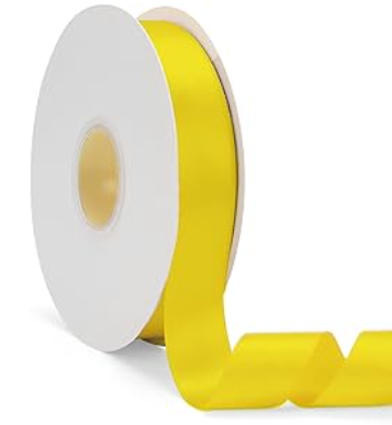 [5SAT-YELL] 1" SATIN RIBBON YELLOW | 100-Yards per Roll