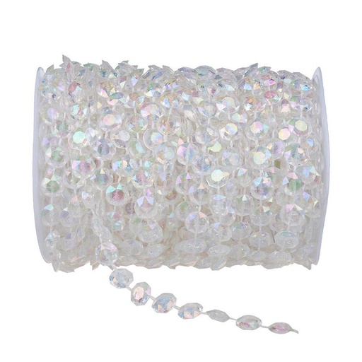 [72-0016CLAB] IRIDESCENT DIAMOND CUT BEADS | 66-Feet per ROLL / 18-ROLL per Case