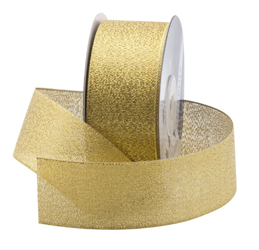 [9MET-GD] 1 1/2" GOLD METALLIC RIBBON | 25-Yards per Roll / 12-Rolls per Case